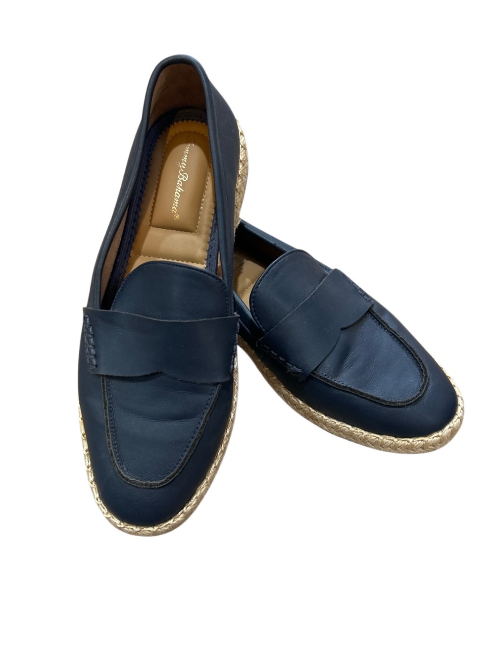 Tommy Bahama Karly Navy Espadrille-Trim Loafers 6.5 M